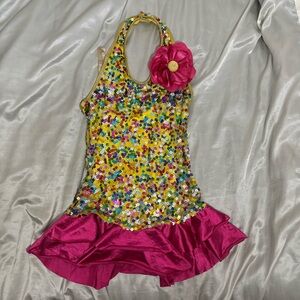 Weissman Rainbow Sparkly Kids Dance Costume